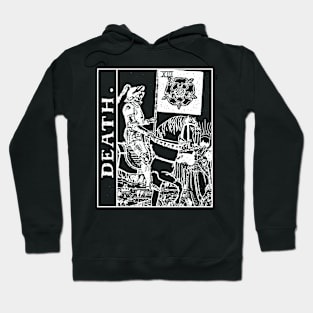 Death Tarot Card Rider Waite Black and White Hoodie